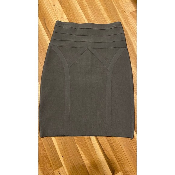 Bebe Olive Green Bandage Skirt Size Small Petite - Picture 1 of 5